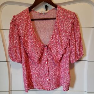 WAYF pink floral top